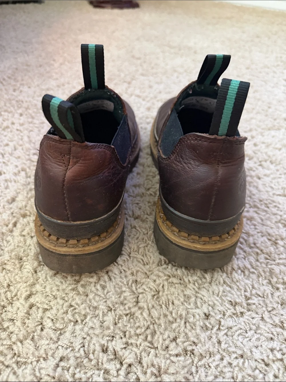 Brown Leather Slip-On Men’s Work Shoes